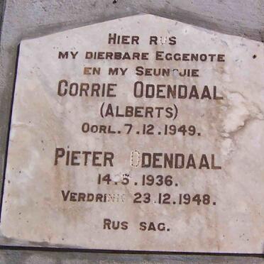 ODENDAAL Corrie nee ALBERTS -1949 :: ODENDAAL Pieter 1936-1948