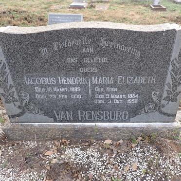 RENSBURG Jacobus Hendrik, van 1885-1938 & Maria Elizabeth KOEN 1884-1958