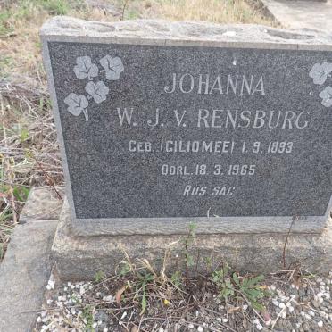 RENSBURG Johanna W., J.v. nee GILIOMEE 1893-1965