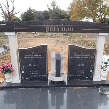 ROTHMAN Hennie 1932-2002 & Sarie 1931-1990 :: ROTHMAN Basie 1953-2006_1