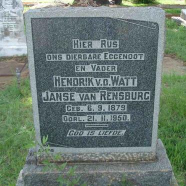 RENSBURG Hendrik v.d. Watt, Janse van 1879-1950