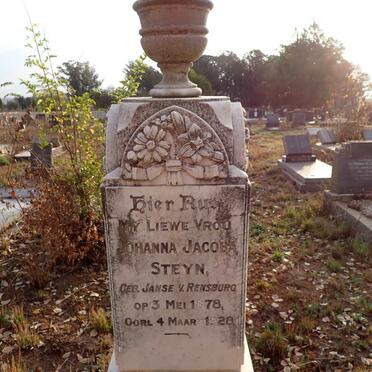 STEYN Johanna Jacoba nee JANSE V. RENSBURG 1878-1928