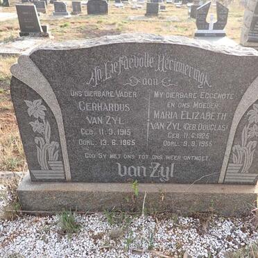 ZYL Gerhardus, van 1915-1965 & Maria Elizabeth DOUGLAS 1925-1955