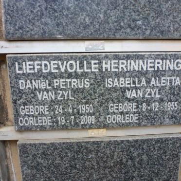 ZYL Daniël Petrus, van 1950-2009 &amp; Isabella Aletta 1955-