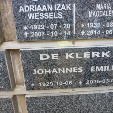 KLERK Johannes Emile, de 1929-2015