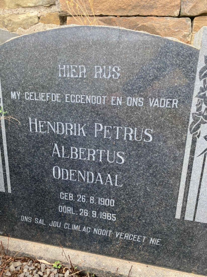 ODENDAAL Hendrik Petrus Albertus 1900-1965