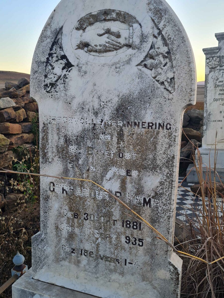 KEMP Gerhardus P. 1881-1935