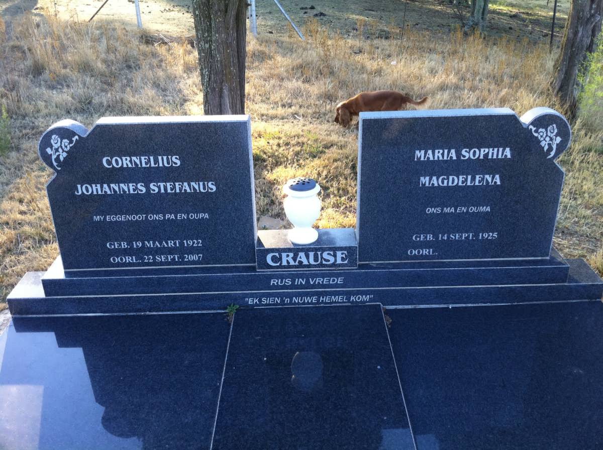 CRAUSE Cornelius Johannes Stefanus 1922-2007 &amp; Maria Sophia Magdalena 1925-