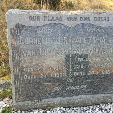 NIEKERK Cornelis J.S., van 1872-1933 &amp; Alettha J. DE VILLIERS 1874-1949