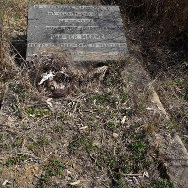 MERWE Cornelius Johannes, van der 1900-1947