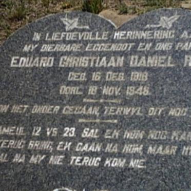 RABE Eduard Christiaan Daniel 1918-1948