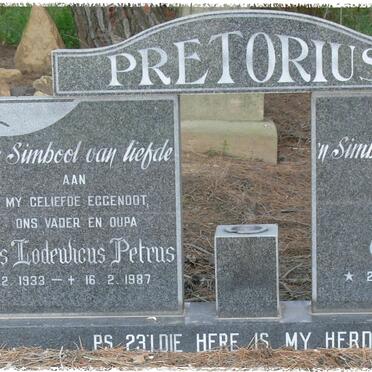 PRETORIUS Johannes Lodewicus Petrus 1933-1987 &amp; Carolina Ignasina 1932-