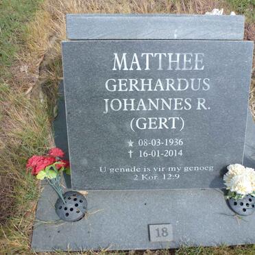MATTHEE Gerhardus Johannes R. 1936-2014