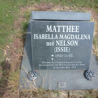 MATTHEE Isabella Magdalena nee NELSON 1943-
