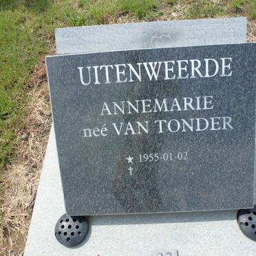 UITENWEERDE Annemarie nee VAN TONDER 1955-