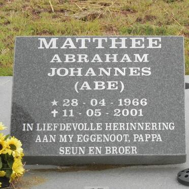 MATTHEE Abraham Johannes 1966-2001