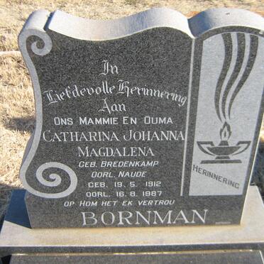 BORNMAN Catharina Johanna Magdalena formerly NAUDE nee BREDENKAMP 1912-1987