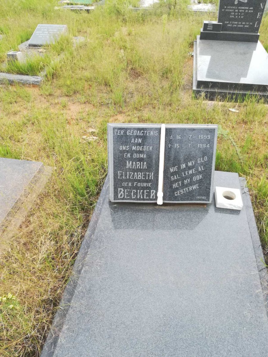 BECKER Maria Elizabeth nee FOURIE 1899-1984