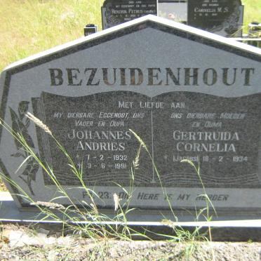 BEZUIDENHOUT Johannes Andries 1932-1991 &amp; Gertruida Cornelia JACOBS 1934-