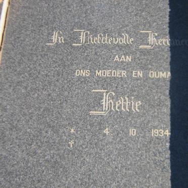 BERGEN Hettie, van 1934-