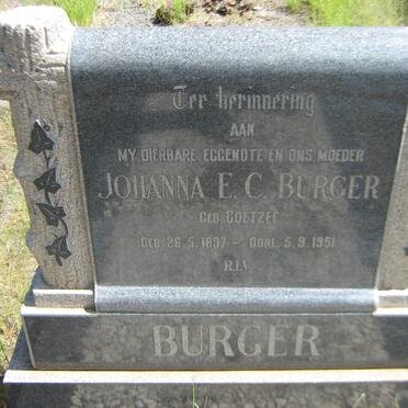 BURGER Johanna E.C. nee COETZEE 1897-1951