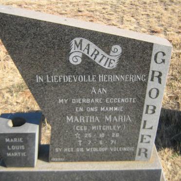 GROBLER Martha Maria nee MITCHLEY 1926-1971
