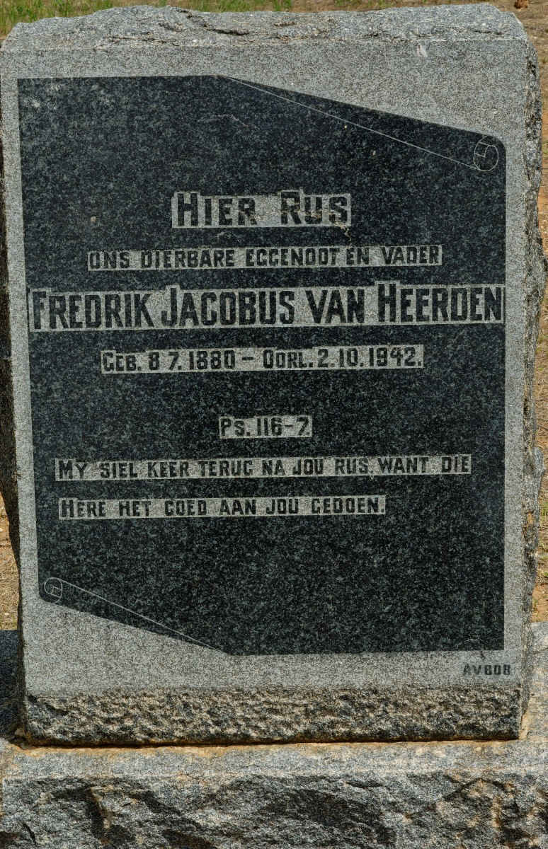 HEERDEN Frederik Jacobus, van 1880-1942