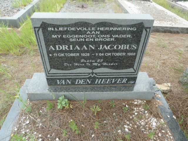 HEEVER Adriaan Jacobus, van den 1928-1968