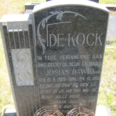 KOCK Josias Dawid, de 1929-1951