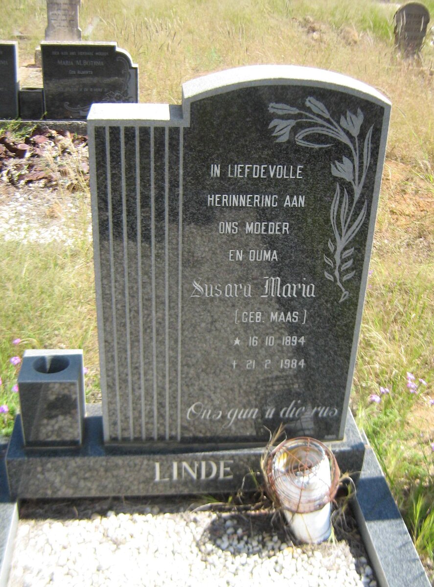 LINDE Susara Maria nee MAAS 1894-1984