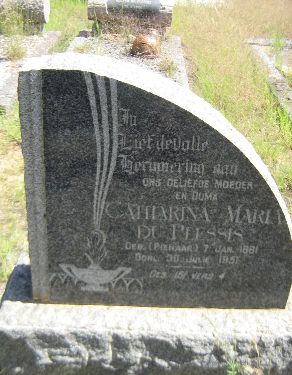 PLESSIS Catharina Maria, du nee PIENAAR 1881-1951