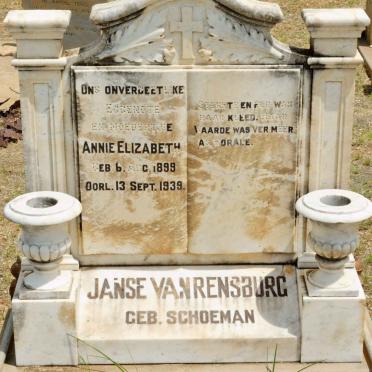 RENSBURG Annie Elizabeth, Janse van nee SCHOEMAN 1899-1939
