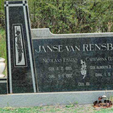 RENSBURG Nicolaas Esaias, Janse van 1865-1922 &amp; Catharina Elizabeth ALBERTS 1878-1966