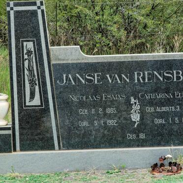 RENSBURG Nicolaas Esaias, Janse van 1865-1922 &amp; Catharina Elizabeth ALBERTS 1878-1966