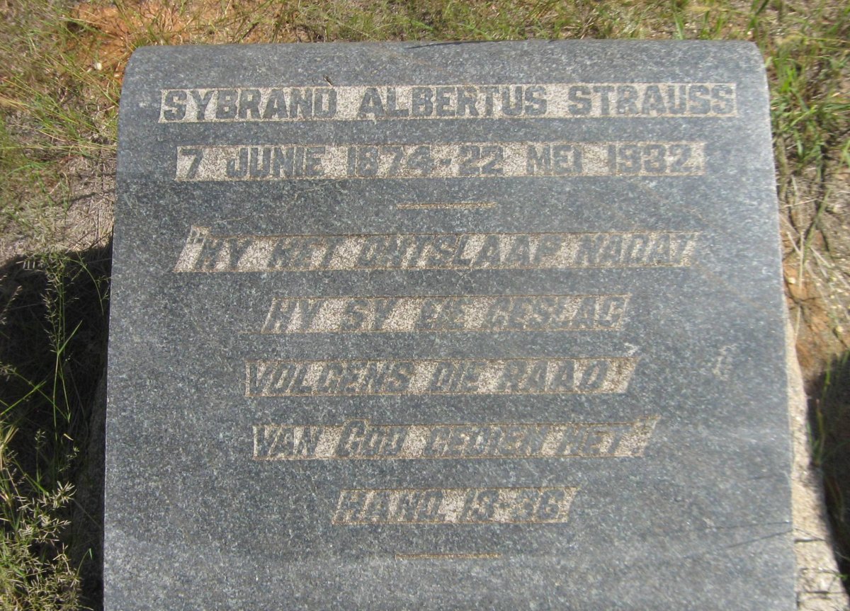 STRAUSS Sybrand Albertus 1874-1932