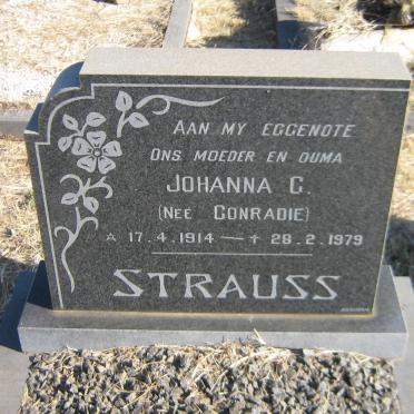 STRAUSS Johanna G. nee CONRADIE 1914-1979