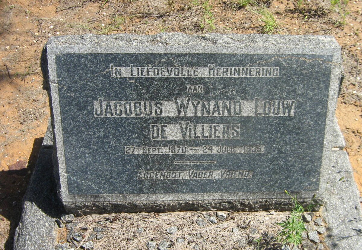 VILLIERS Jacobus Wynand Louw, de 1870-1935