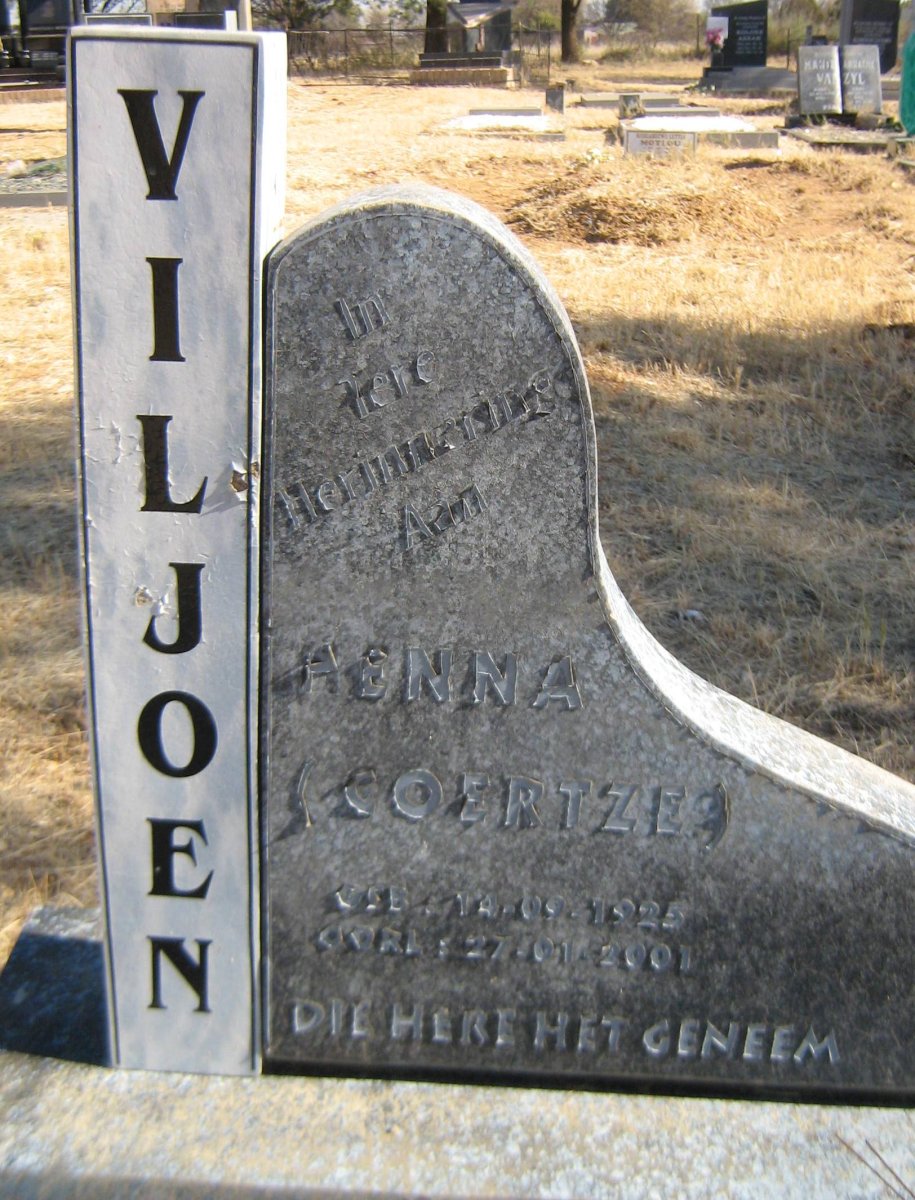 VILJOEN Henna nee COERTZE 1925-2001
