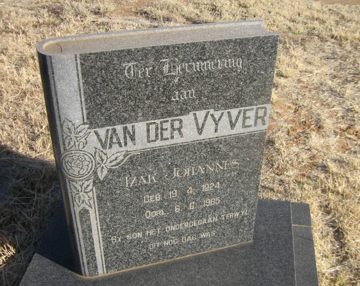 VYVER Izak Johannes, van der 1924-1965