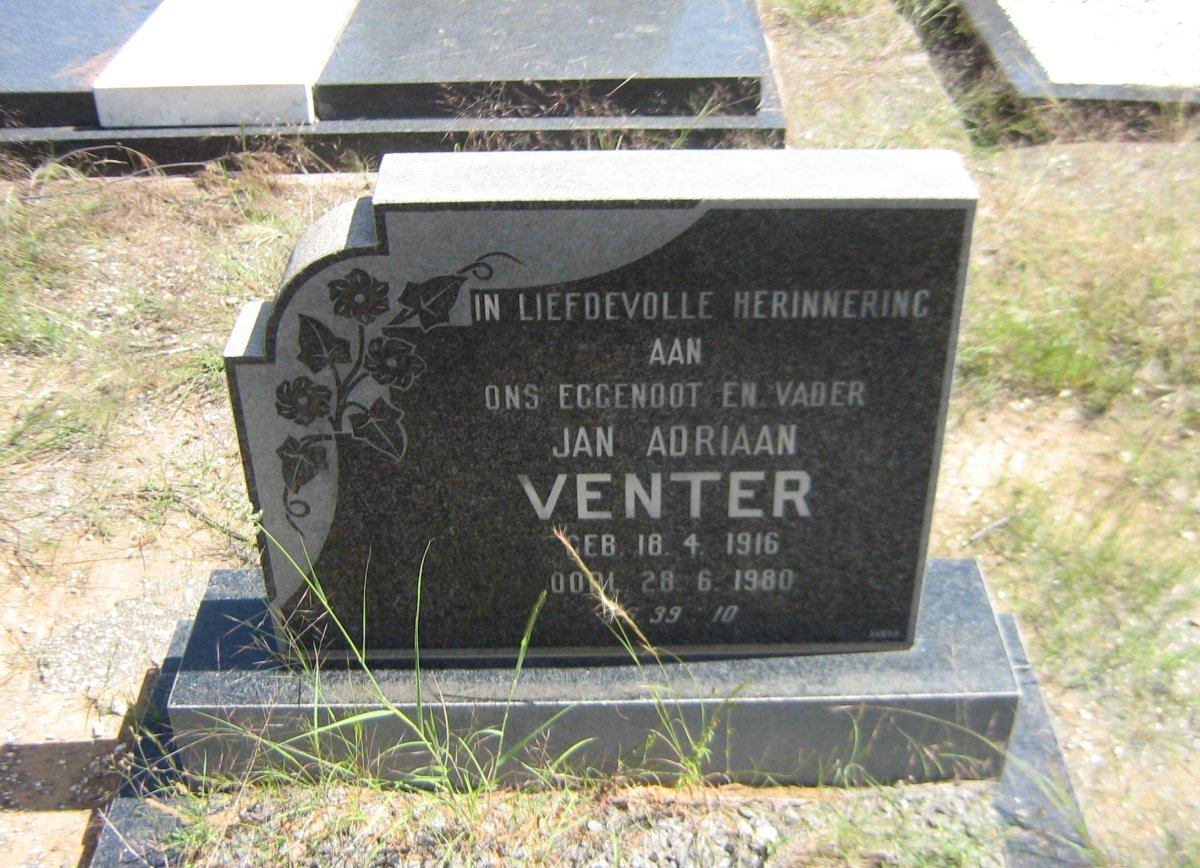 VENTER Jan Adriaan 1916-1980