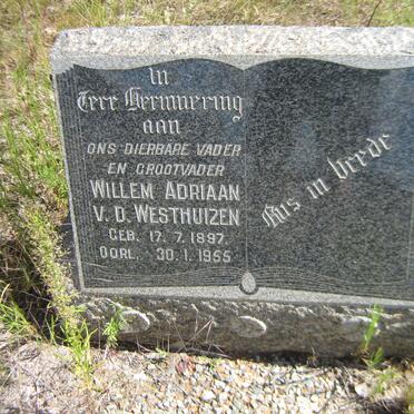 WESTHUIZEN Willem Adriaan, v.d. 1897-1955