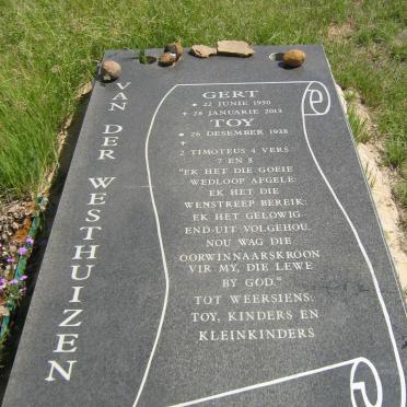 WESTHUIZEN Gert, van der 1930-2013 &amp; Toy 1938 -