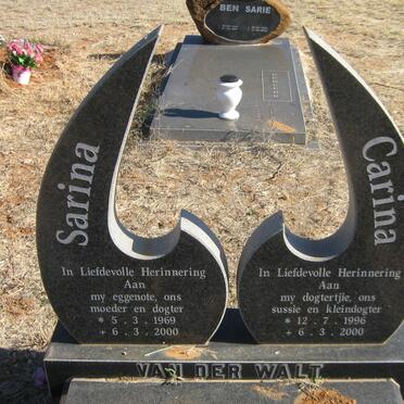 WALT Sarina, van der 1969-2000 :: WALT Carina, van der 1996-2000