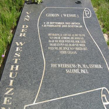 WESTHUIZEN Gideon, van der 1965-2005