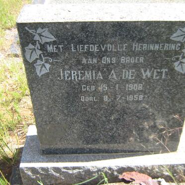 WET Jeremia A., de 1908-1958