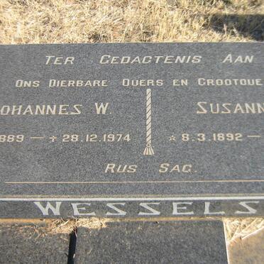 WESSELS Johannes W. 1889-1974 &amp; Susanna C. 1892-1975