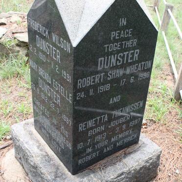 DUNSTER Robert Shaw Wheaton 1918-1998 &amp; Reinetta Theunissen JOUBERT 1913-1997