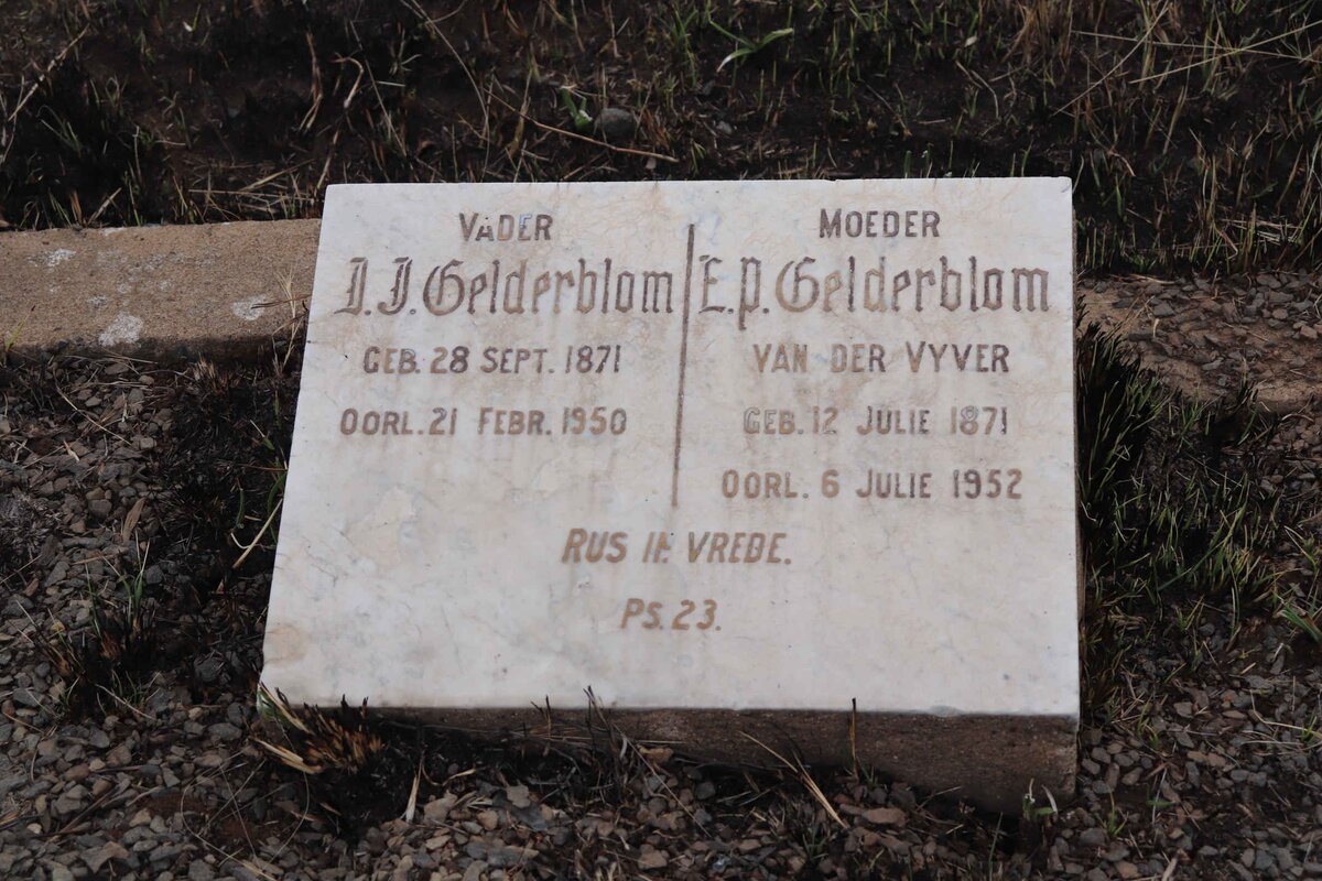 GELDERBLOM ?.J. 1871-1950 &amp; E.P. VAN DER VYVER 1871-1952