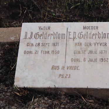 GELDERBLOM ?.J. 1871-1950 &amp; E.P. VAN DER VYVER 1871-1952