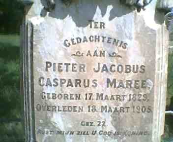 MAREE Pieter Jacobus Casparus 1829-1905